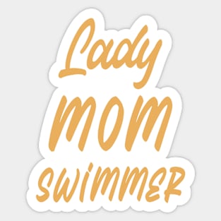 lady, mom, swimmer, design v1 Sticker